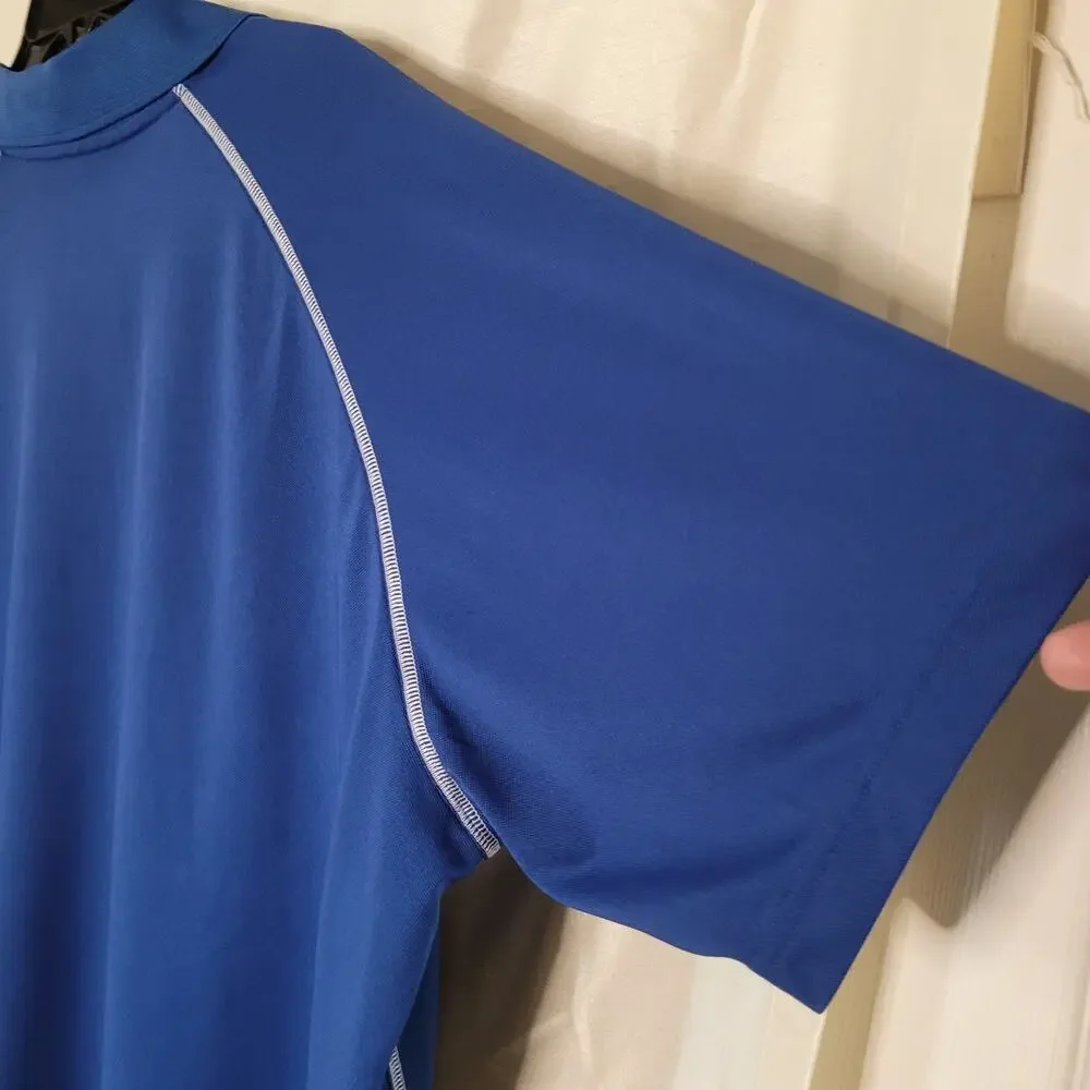 XL Adidas Blue Polo Shirt with White Stitching